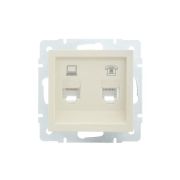 Розетка компьютерная + телефонная 1-м СП Vesna механизм крем. LEZARD 742-0388-143
