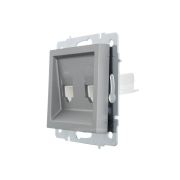 Розетка компьютерная + телефонная 2-м СП Vesna механизм платина LEZARD 742-3588-143