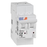 Выключатель автоматический модульный 2п C 16А 4.5кА OptiDin BM63-2C16-4.5-УХЛ3 КЭАЗ 326803