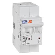 Выключатель автоматический модульный 2п C 32А 4.5кА OptiDin BM63-2C32-4.5-УХЛ3 КЭАЗ 326806