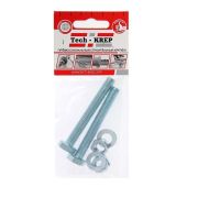 Болт с шестигранной головкой М8х100 DIN 933 + гайка + шайба оцинк. (уп.2шт) Tech-Krep/Zitar 112725