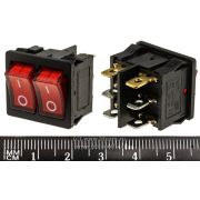 Выкл. 2-ух клавишный Rexant 36-2160 (Красный)