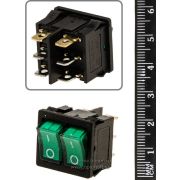 Выкл.2-ух клавишный Rexant 36-2163 (250v Зеленый)