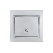 Выключатель кнопочный 1-кл. СП Mira сер. метал. LEZARD 701-1010-103